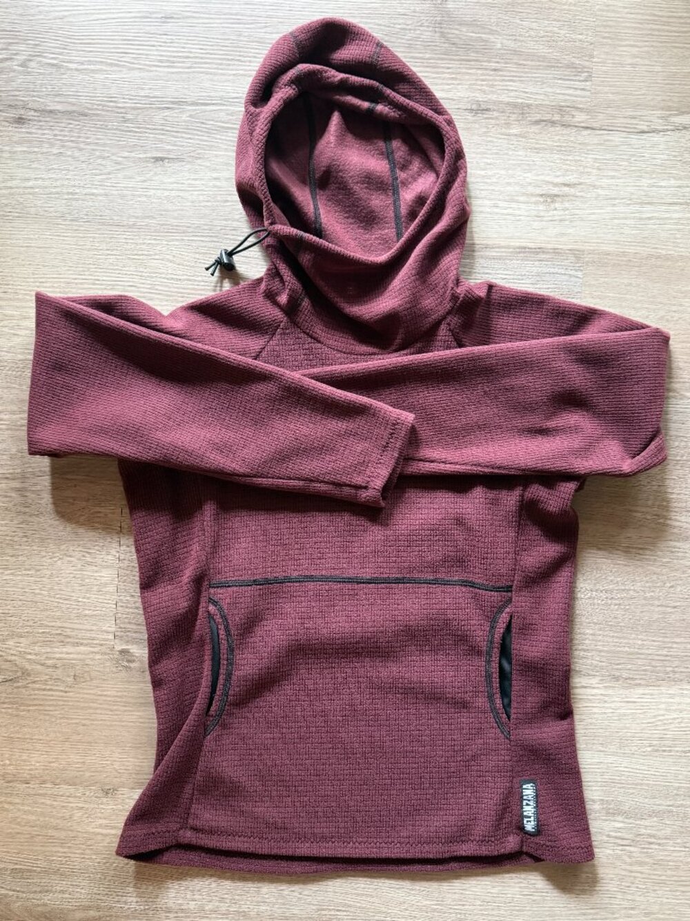 Melanzana Micro Grid Hoodie Burgundy Women’s Size S